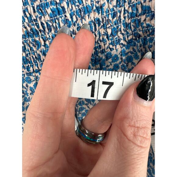 Rebecca Taylor Jumpsuit Womens Small Blue Floral Wide Leg Cottage Boho Ruffle - Picture 8 of 9